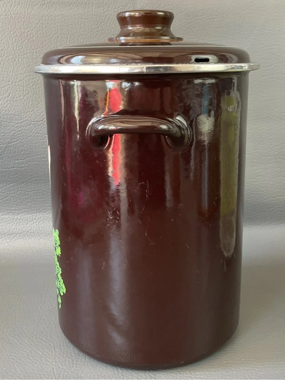 Vintage Brown Kemmler Enamored Asparagus Pot German